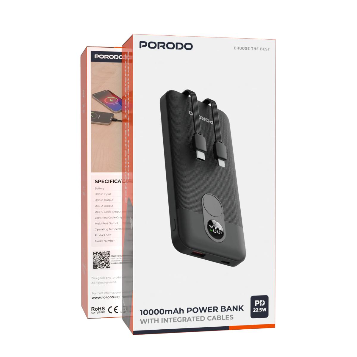 Porodo 10000mAh Digital Display Power Bank