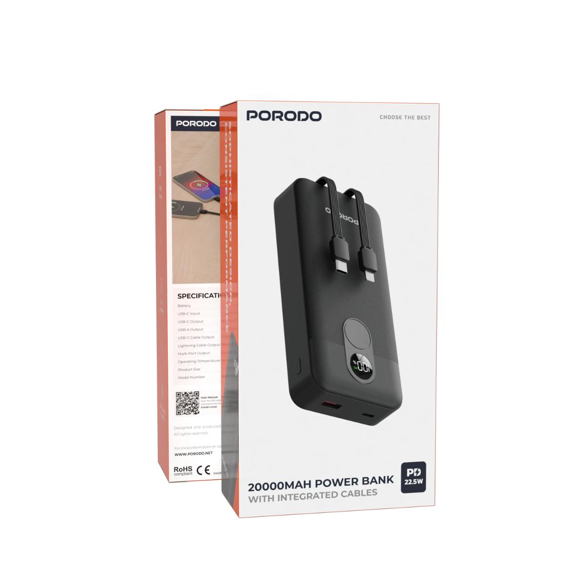 Porodo 20000mAh Digital Display Power Bank