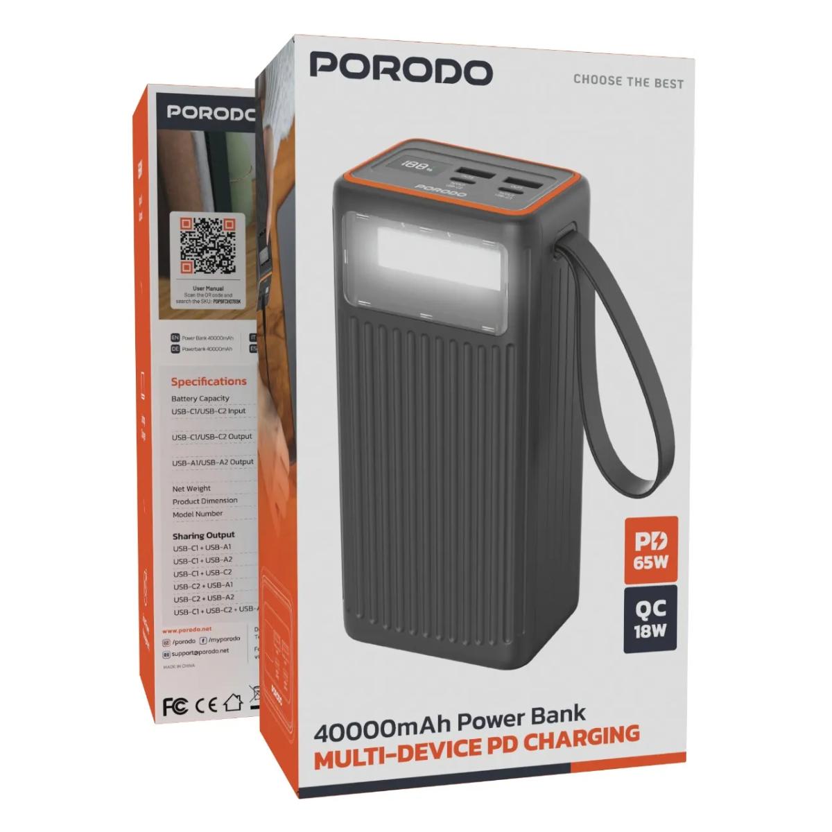 Porodo 40000mAh Power Bank Multi-Device PD Charging