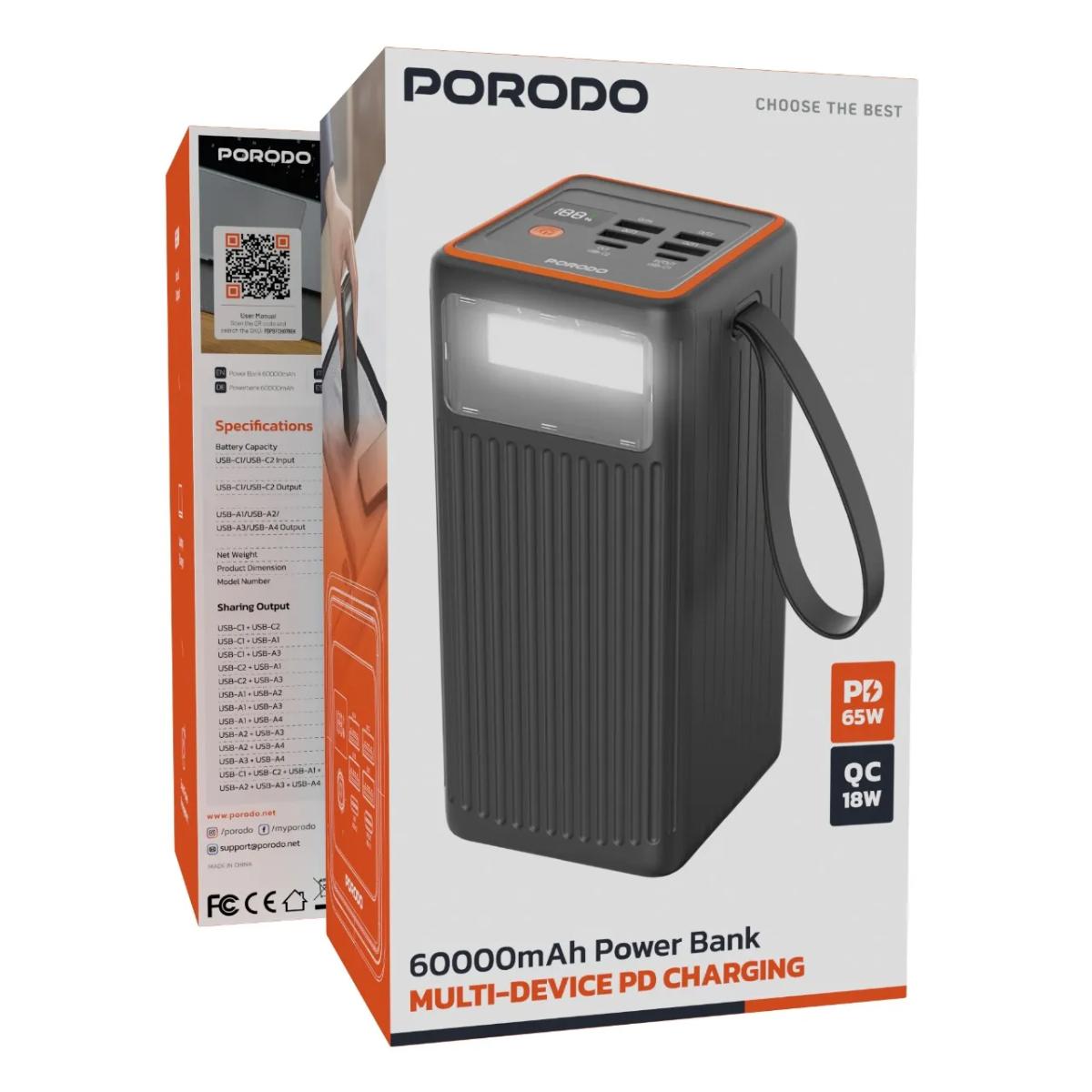 Porodo 60000mAh Power Bank Multi-Device PD Charging
