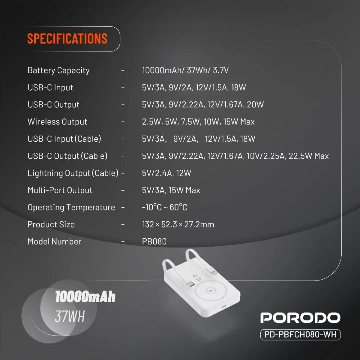 Porodo 10000mAh MagSafe Power Bank