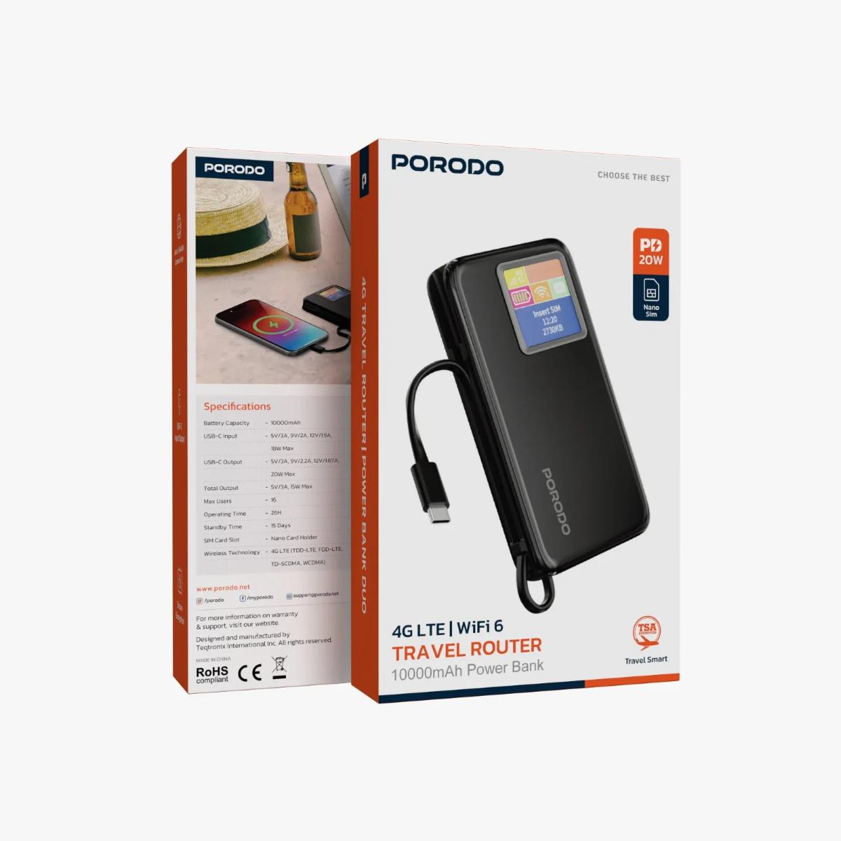 WIFI 6 Pocket Router and 10000mAh Power Bank
