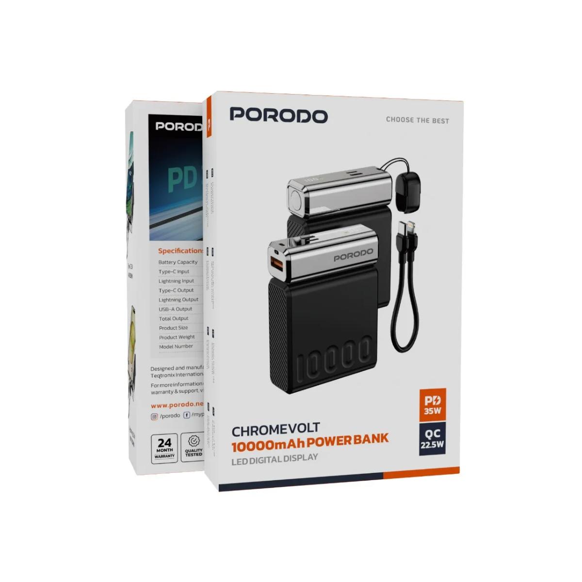 Porodo Chrome Volt 10000 mAh Power Bank
