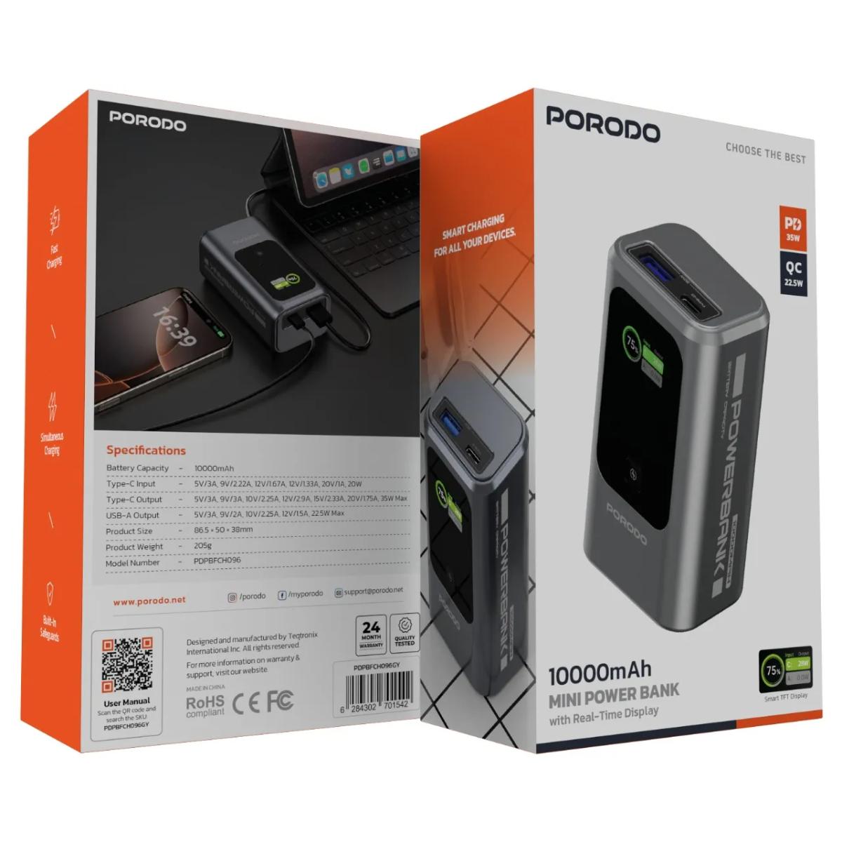 Porodo 10000mAh Mini Power Bank