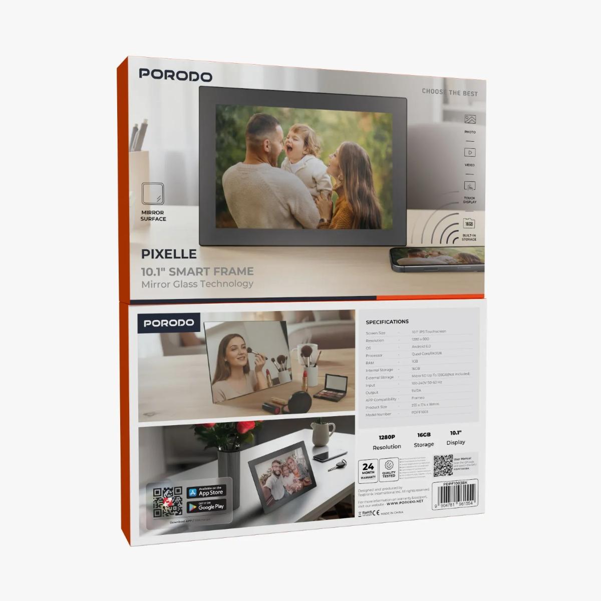 Porodo Pixelle 10.1" Smart Frame Mirror Glass Technology