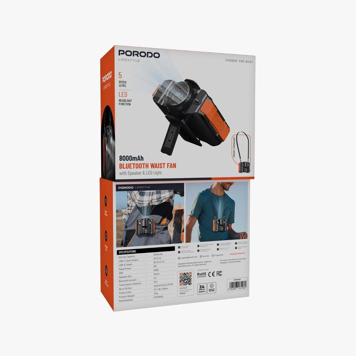 Porodo Lifestyle 800mAh Bluetooth Waist Fan