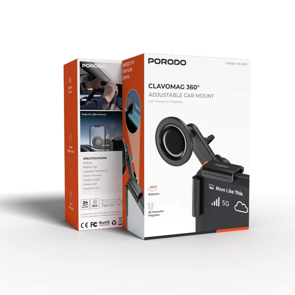 Porodo Clavomag 360° Adjustable Car  Mount