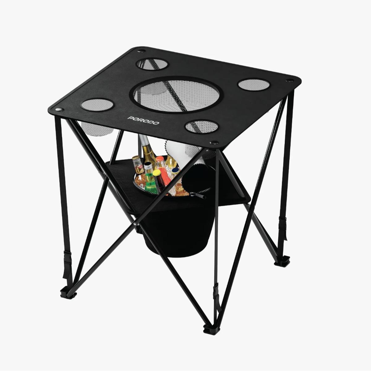 Porodo Foldable Camping Table with Food Basket