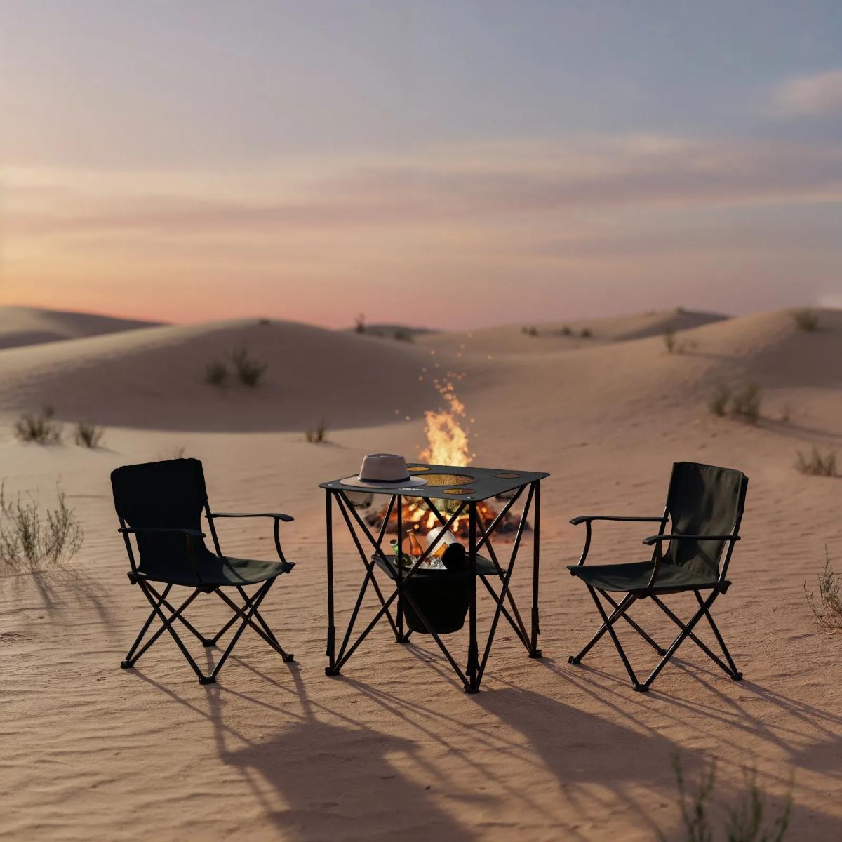 Porodo Foldable Camping Table with Food Basket