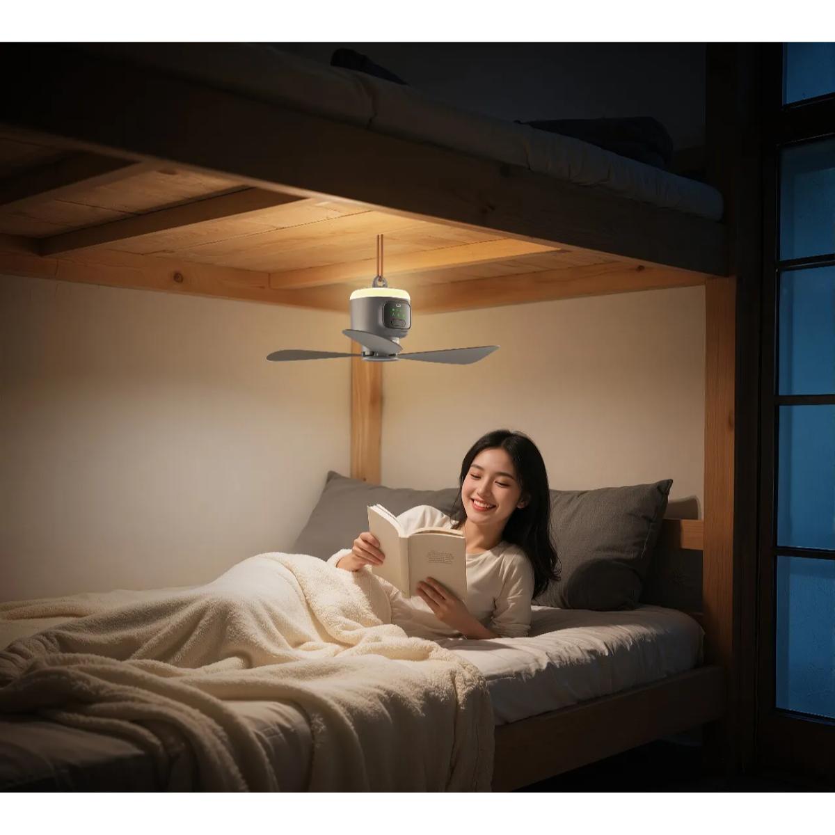 Porodo 12000mAh Rechargeable Camping Ceiling Fan