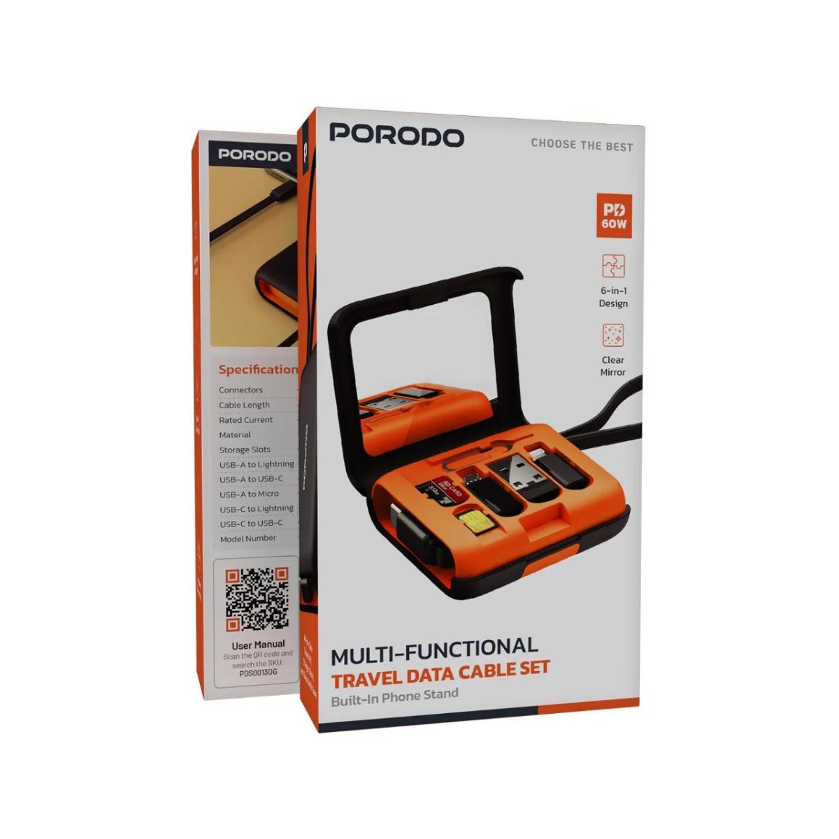 Porodo Multi-Functional Travel Data Cable Set