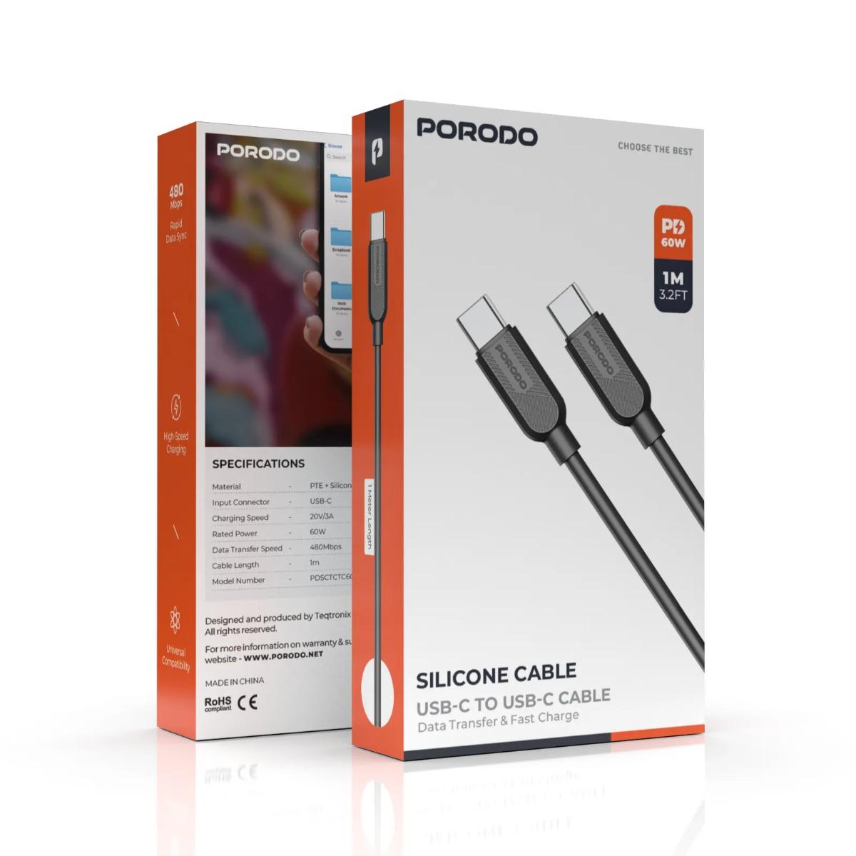 Porodo  USB-C To USB-C Cable 60W