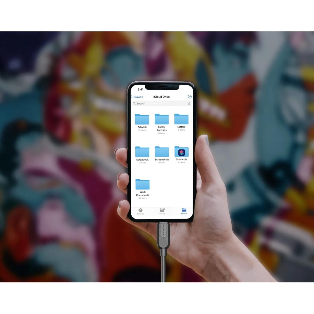 Porodo Silicone Cable USB-A To USB-C Cable