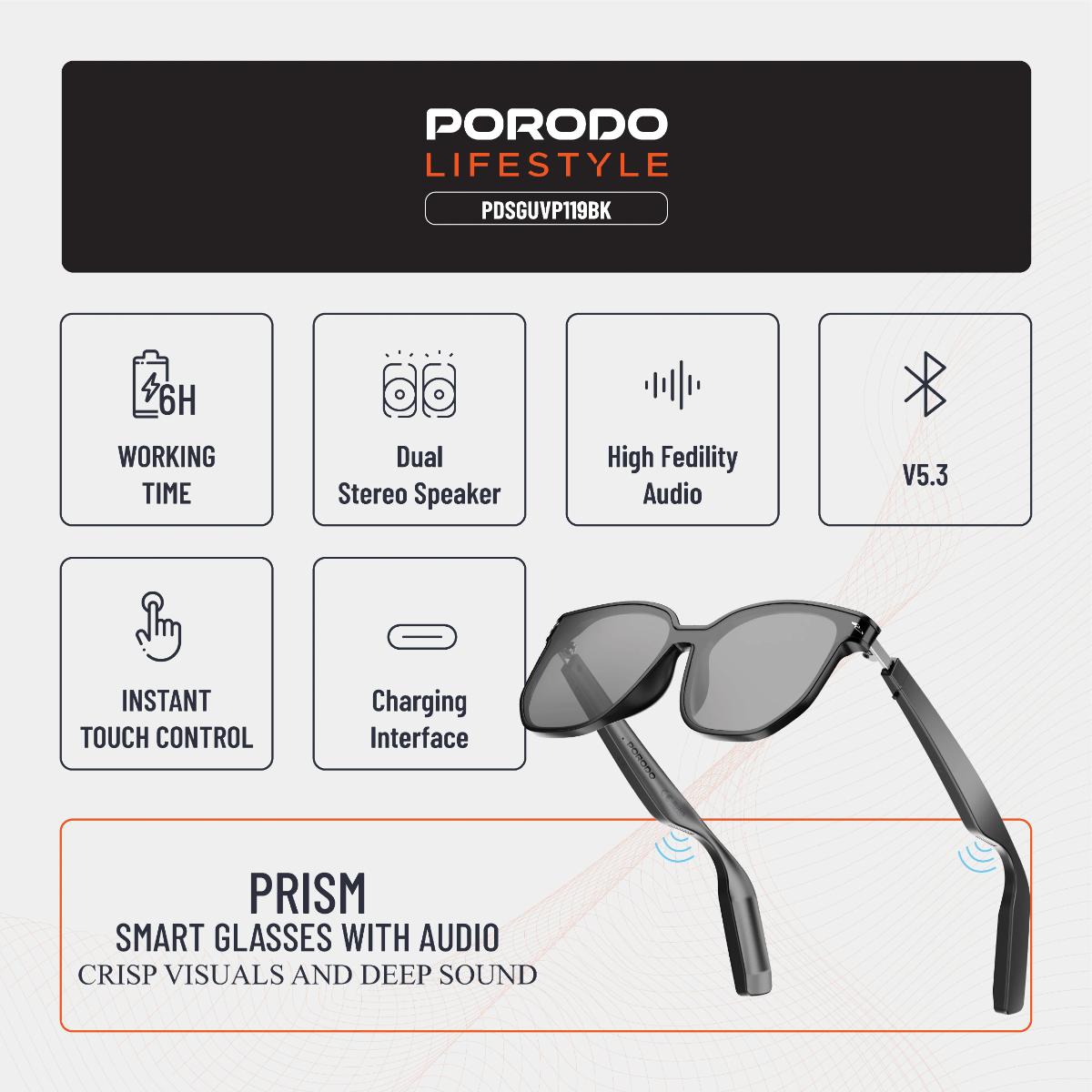 Porodo Lifestyle Optix Smart Glasses With Audio