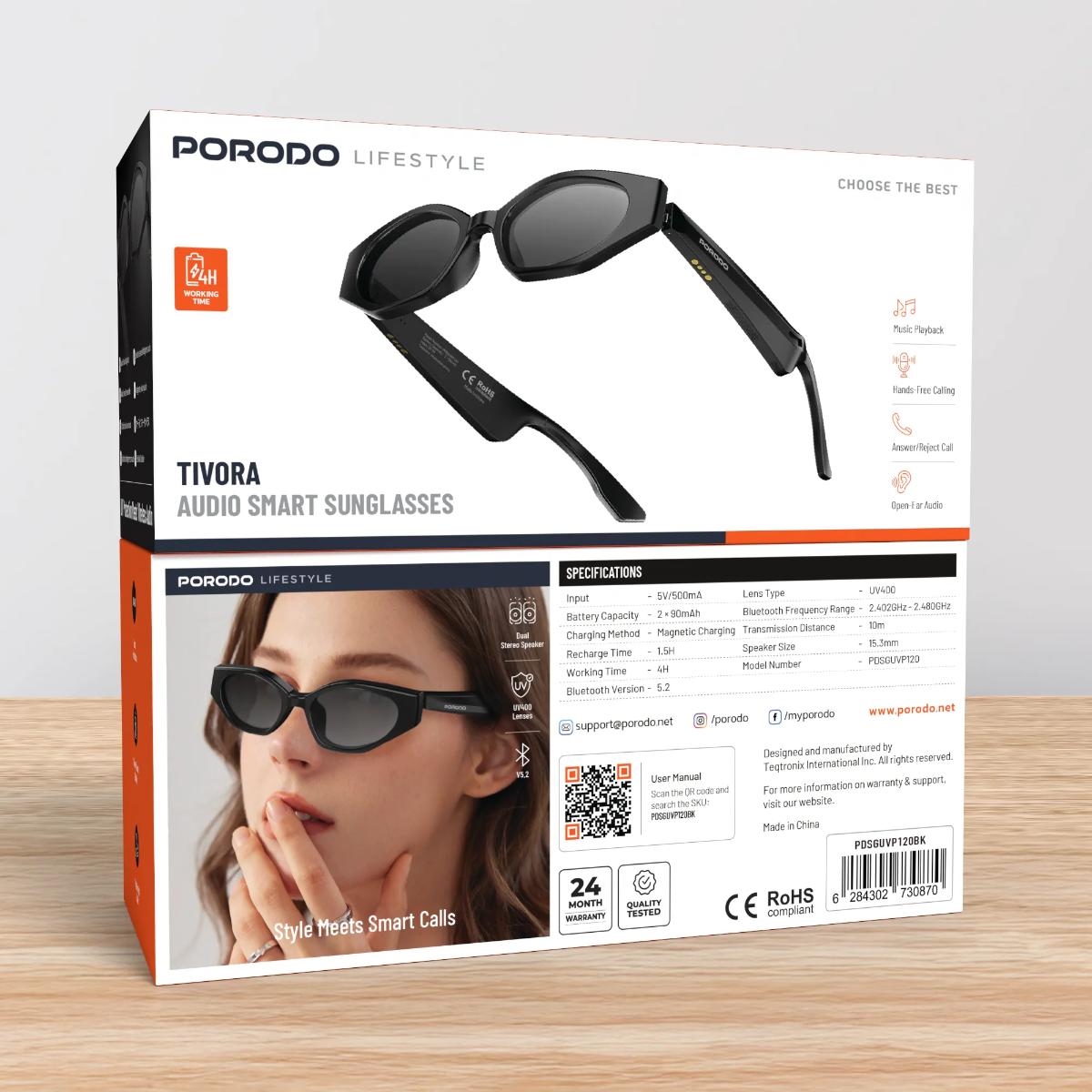 Porodo Lifestyle Tivora Audio Smart Sunglasses
