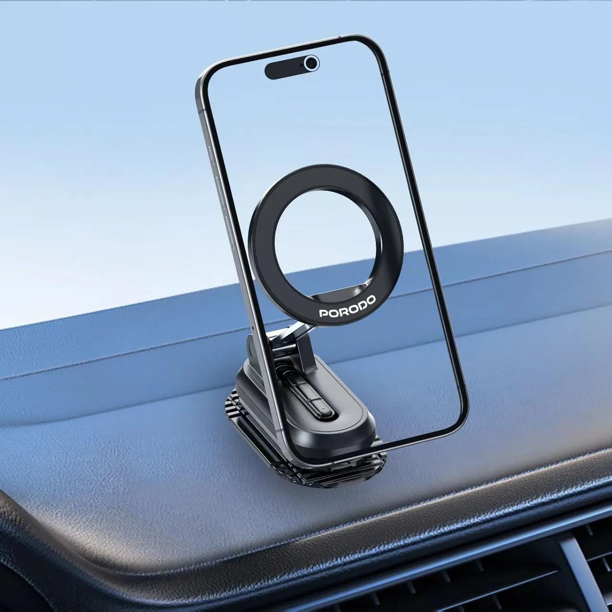 Porodo GripFold MagSafe Rotatable Car Mount
