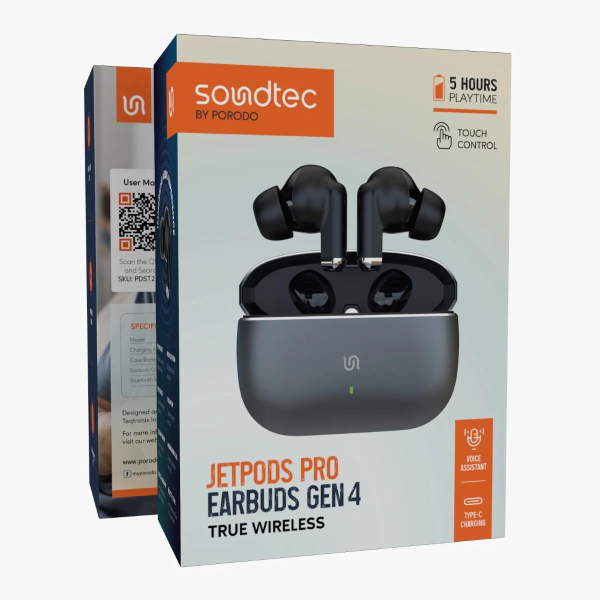 Porodo Soundtec Jetpods Pro (Gen 4) True Wireless Earbuds
