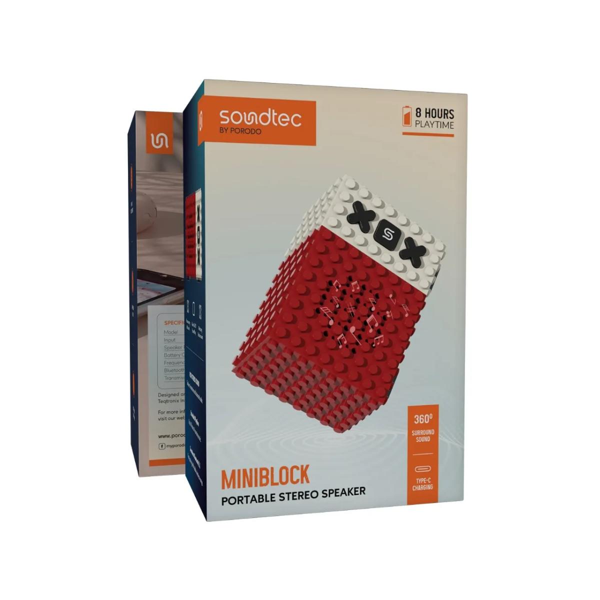 Porodo MiniBlock Portable Stereo Speaker