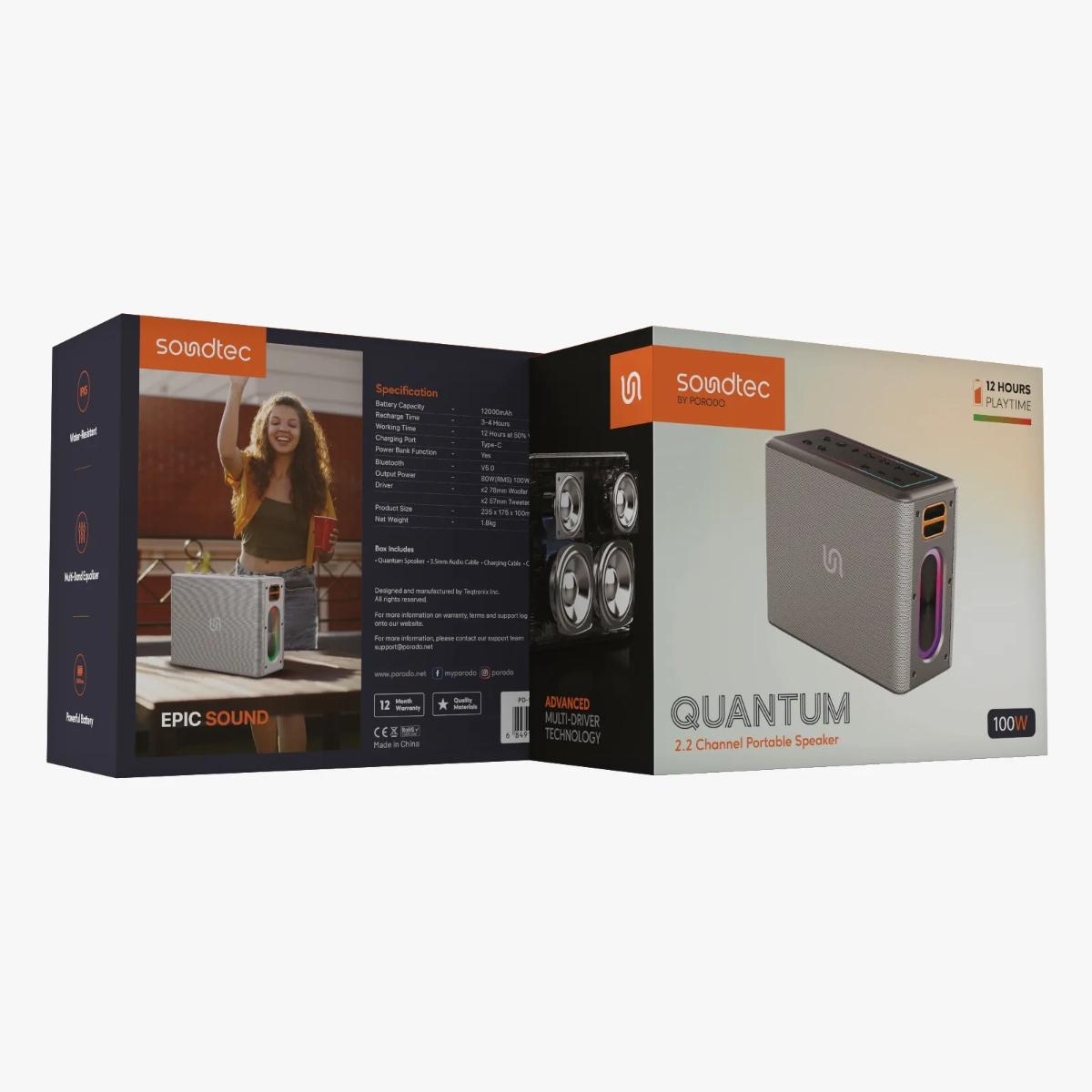 Porodo Quantum 2.2 Channel Portable Speaker 100W
