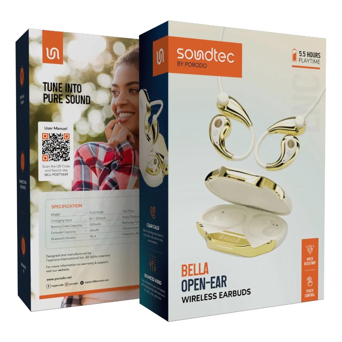 Porodo Soundtec Bella Open-Ear Wireless Earbuds