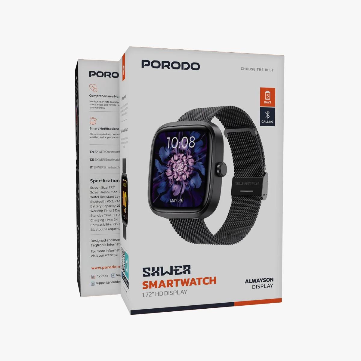 Porodo Skwer Smart Watch