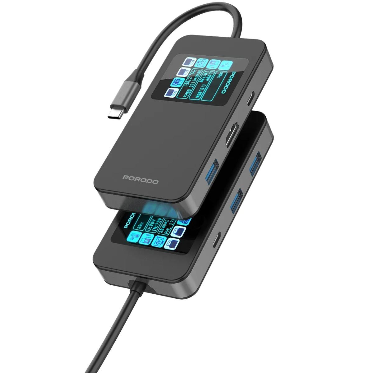 Porodo 6 IN 1 Multi-Port USB-C Hub