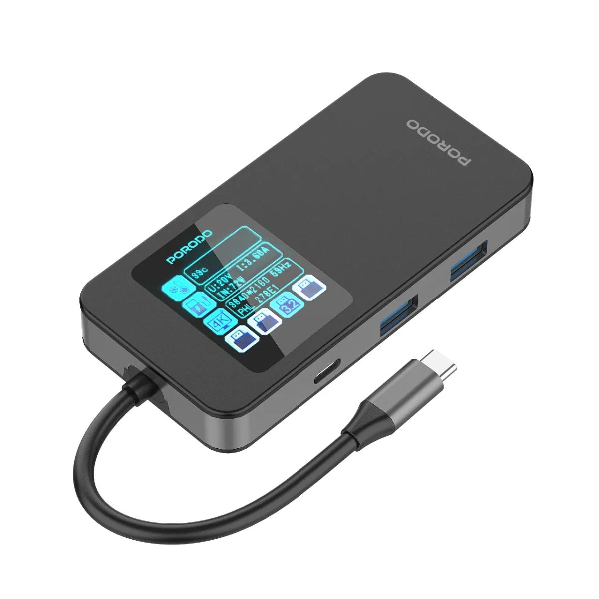 Porodo 6 IN 1 Multi-Port USB-C Hub