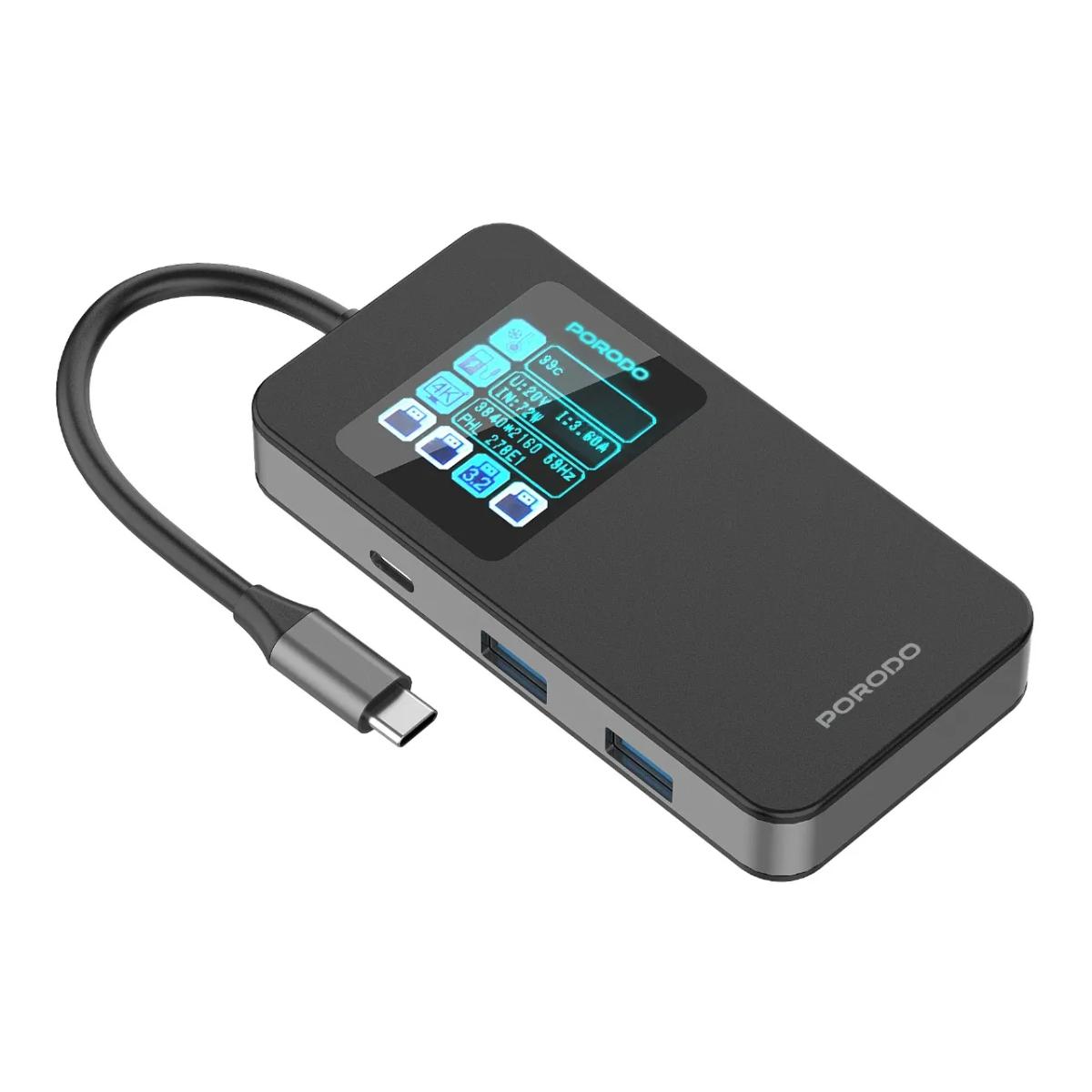 Porodo 6 IN 1 Multi-Port USB-C Hub