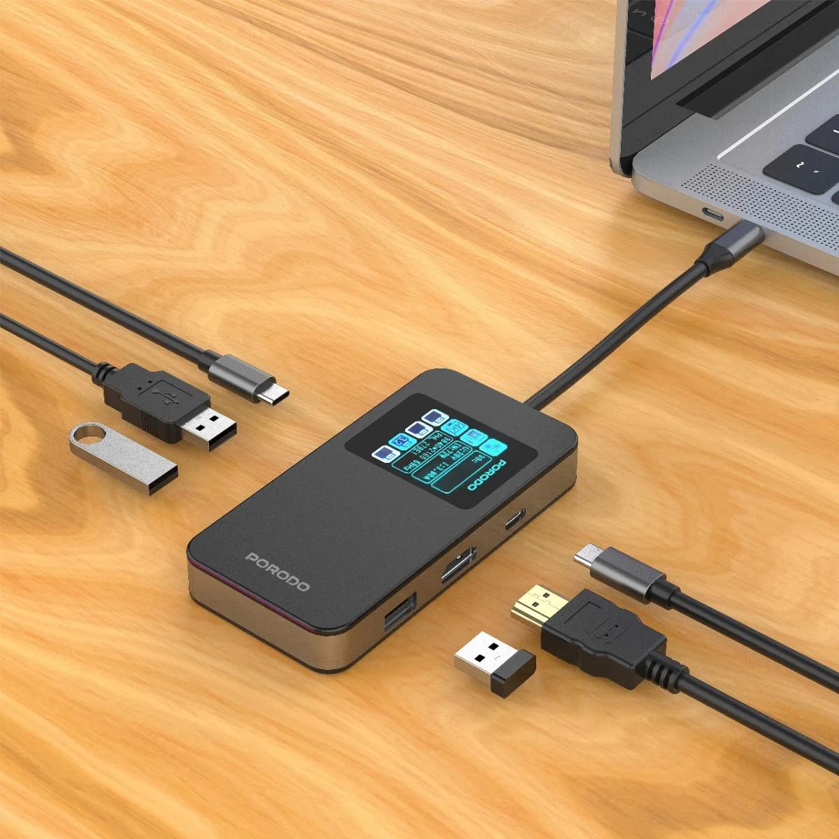 Porodo 6 IN 1 Multi-Port USB-C Hub