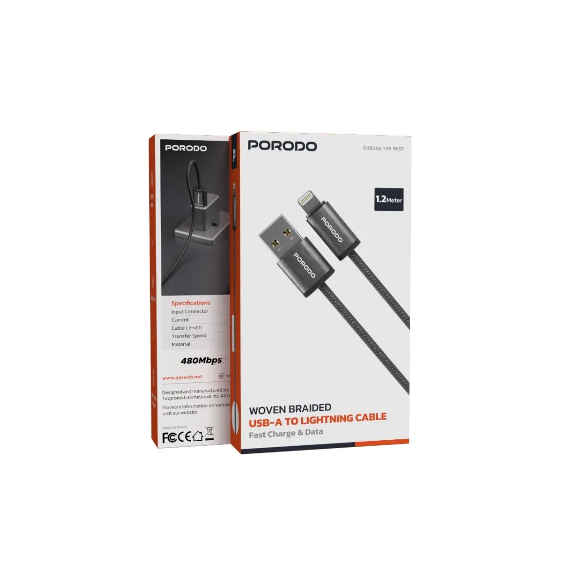 Porodo Premium Braided Lightning Cable (2.4A)