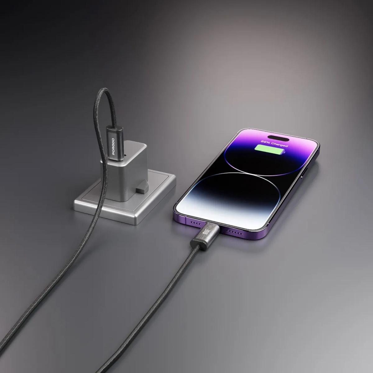 Porodo 30W USB-C to Lightning Braided Cable