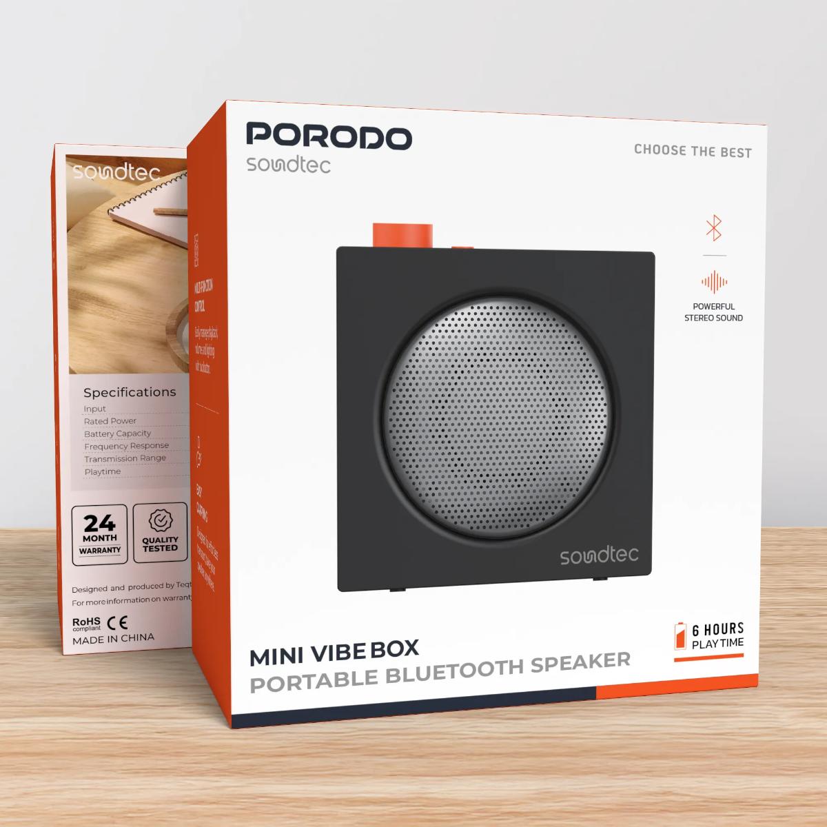 Porodo Soundtec Mini Vibe Box Portable Speaker