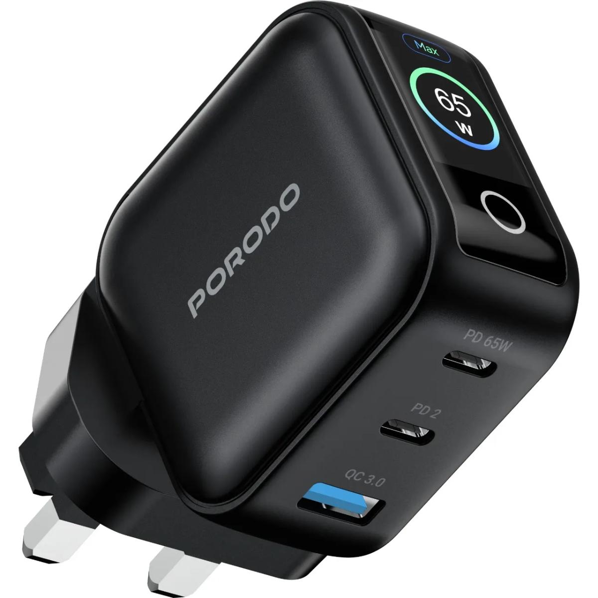 Porodo Nexora 65W 3-Port Wall Charger