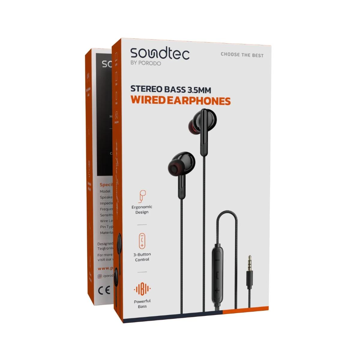 Porodo Wired 3.5mm Earphones