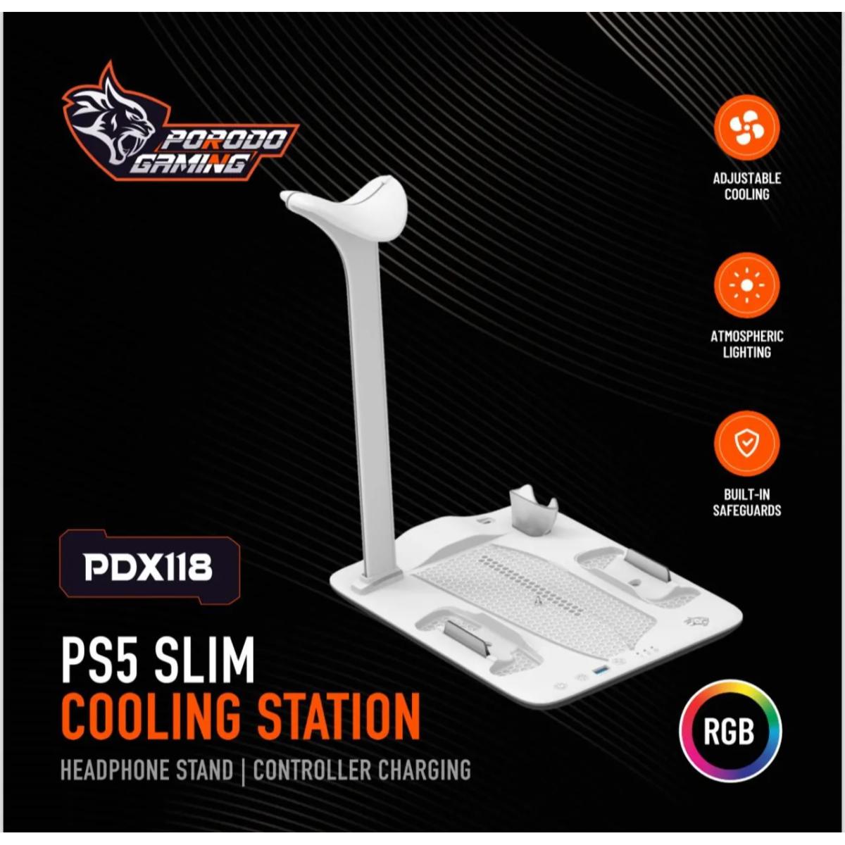Porodo Gaming 6-in-1 PS5 Slim Cooling Station