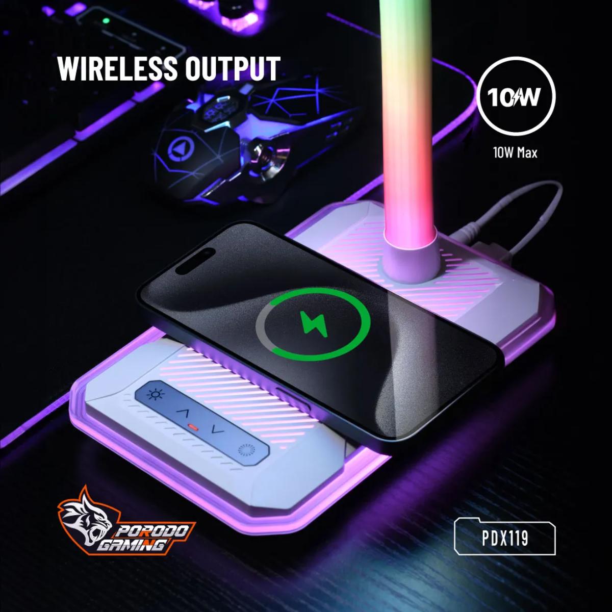 Porodo E-Sports Desk Lamp & Wireless Charger