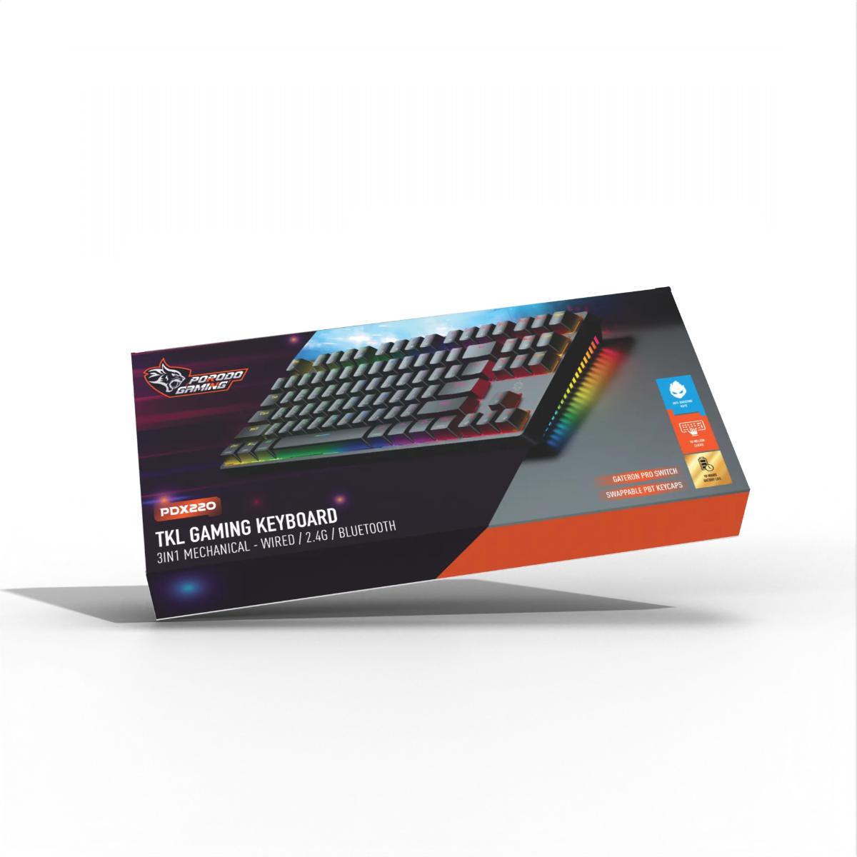 Porodo Gaming TKL 3-in-1 Wireless Mechanical Keyboard