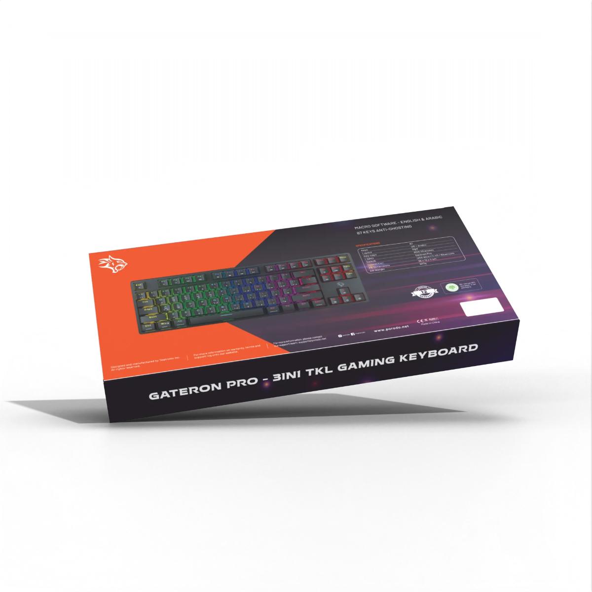 Porodo Gaming TKL 3-in-1 Wireless Mechanical Keyboard