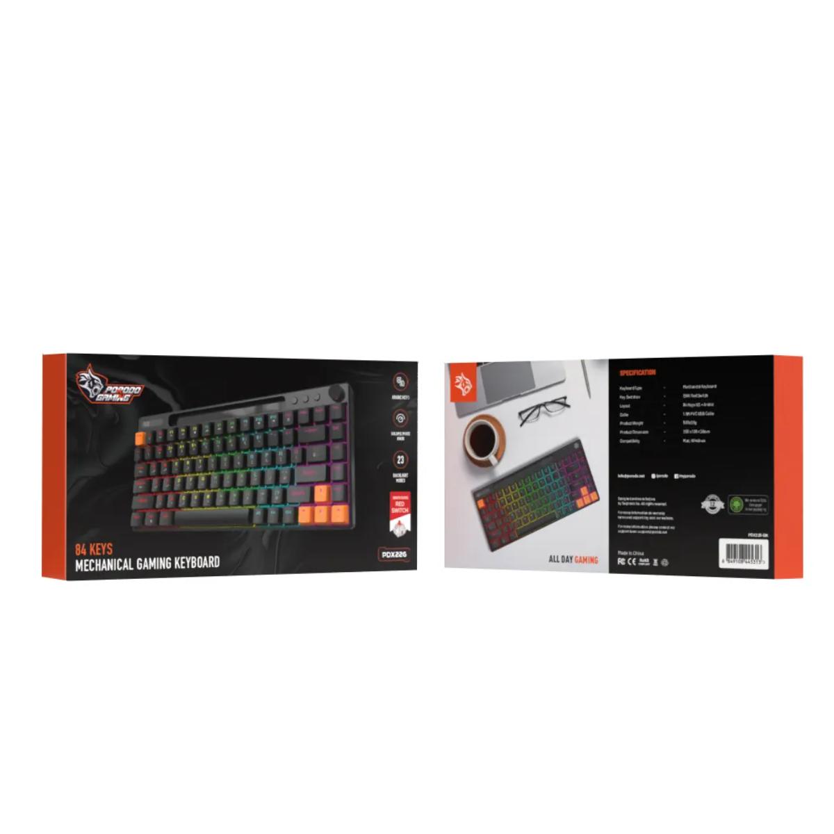 Porodo  84 Keys Mechanical Gaming Keyboard