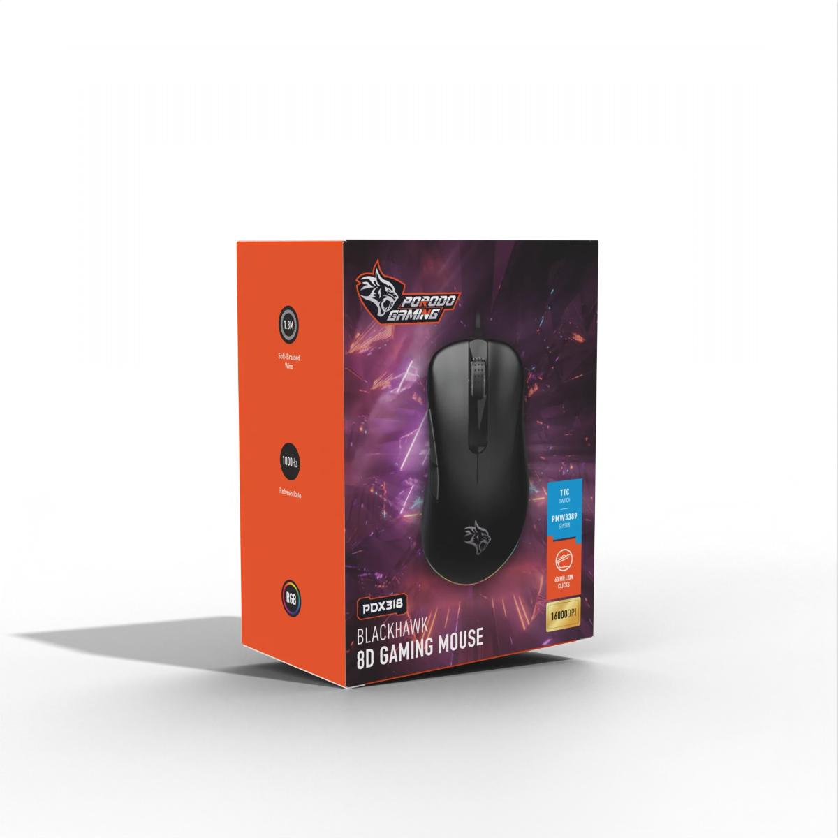 Porodo Gaming Blackhawk 8D Gaming Mouse