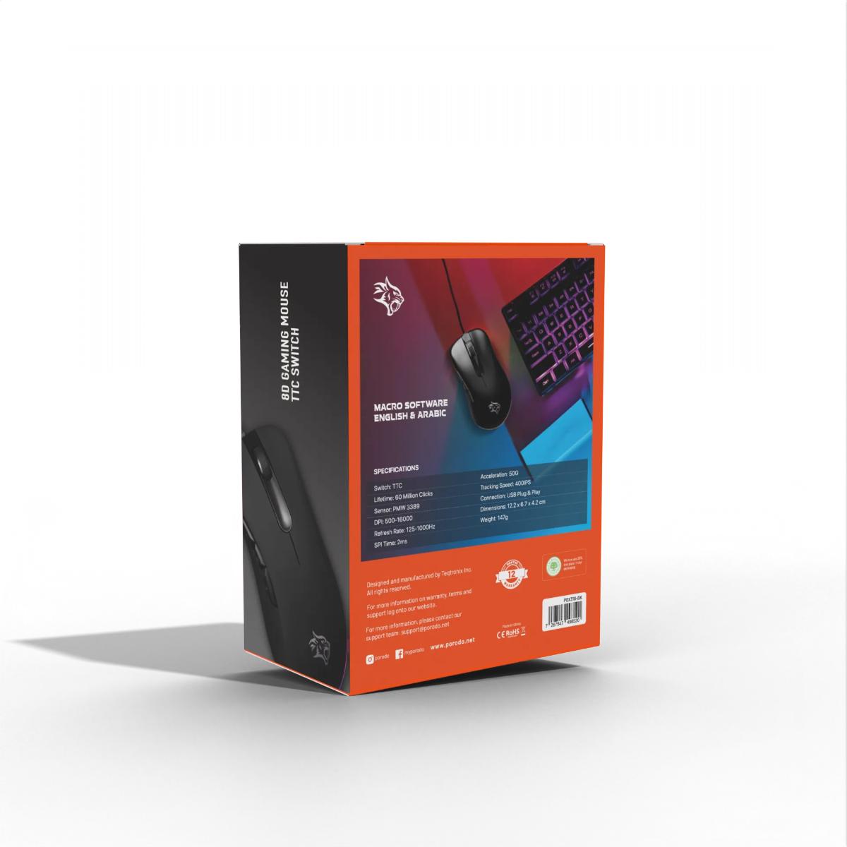 Porodo Gaming Blackhawk 8D Gaming Mouse