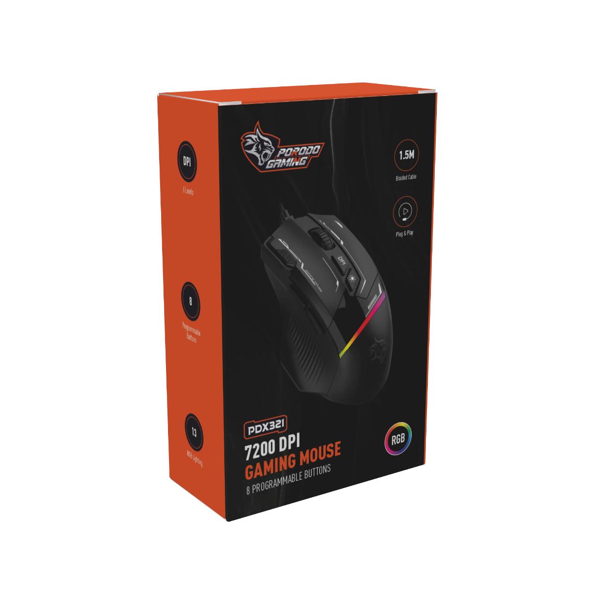 Porodo RGB Gaming Mouse (7200 DPI)