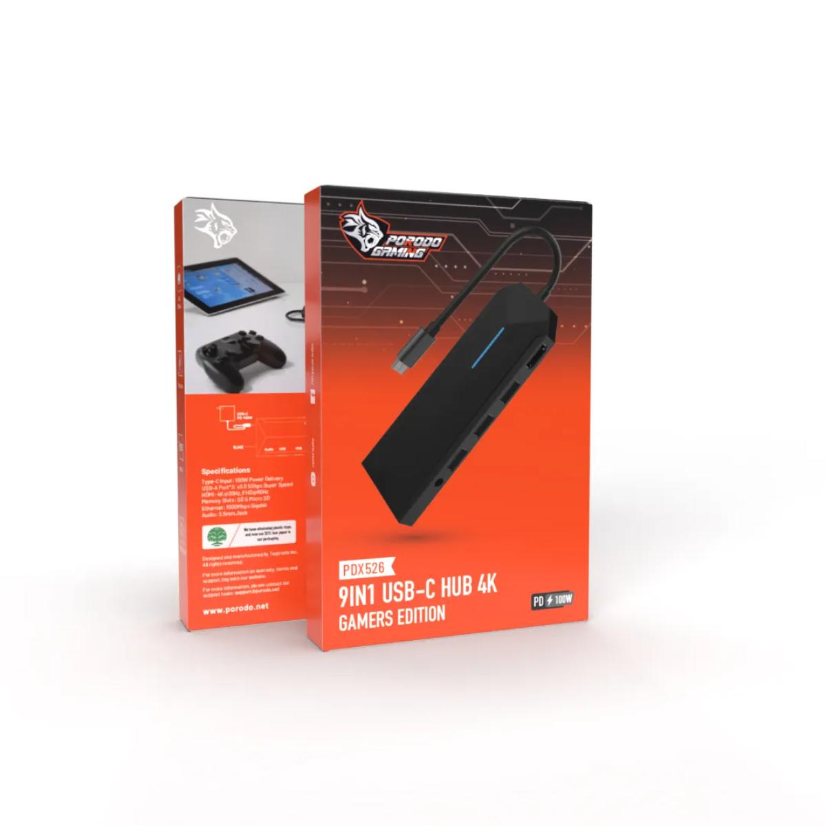 Porodo 9-in-1 USB-C Gaming Hub