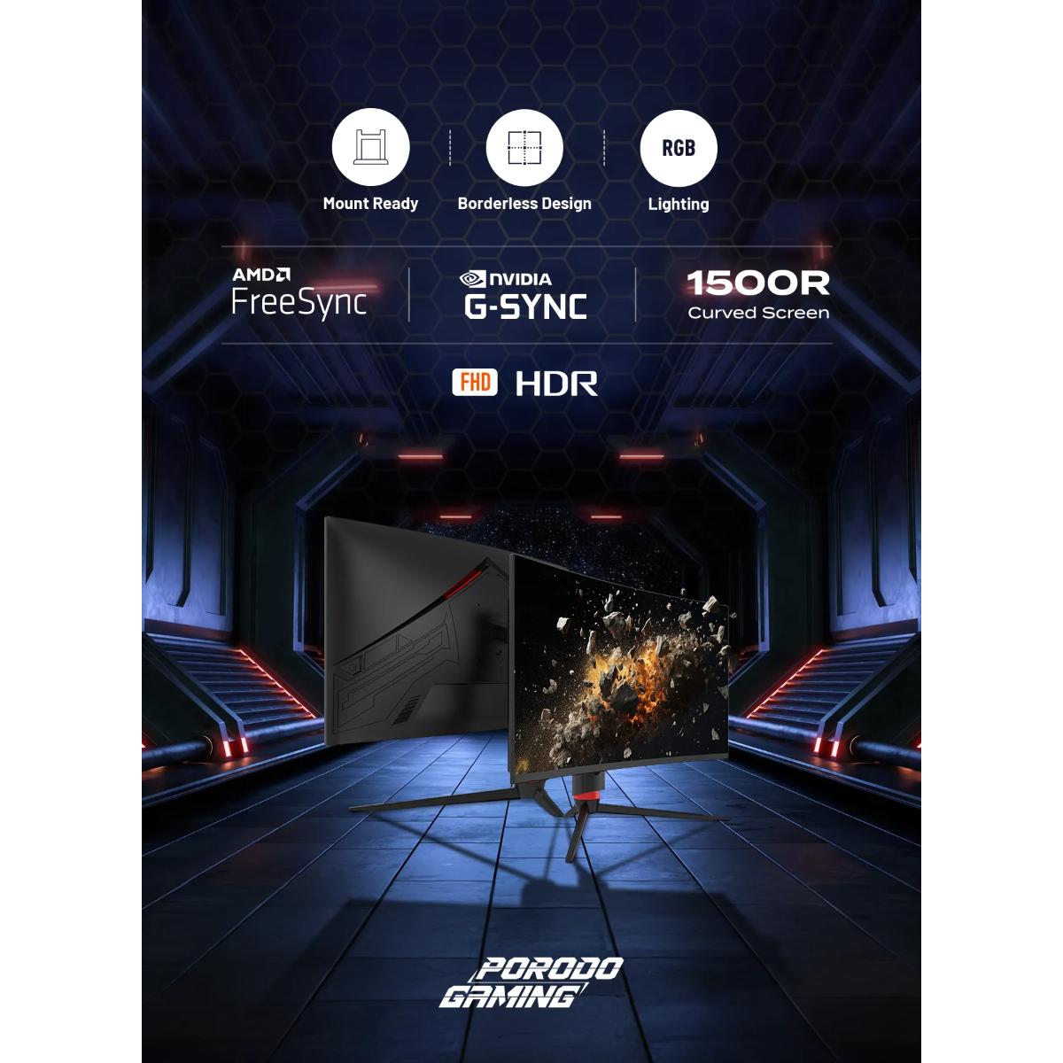 Porodo 27" Curved Gaming Monitor