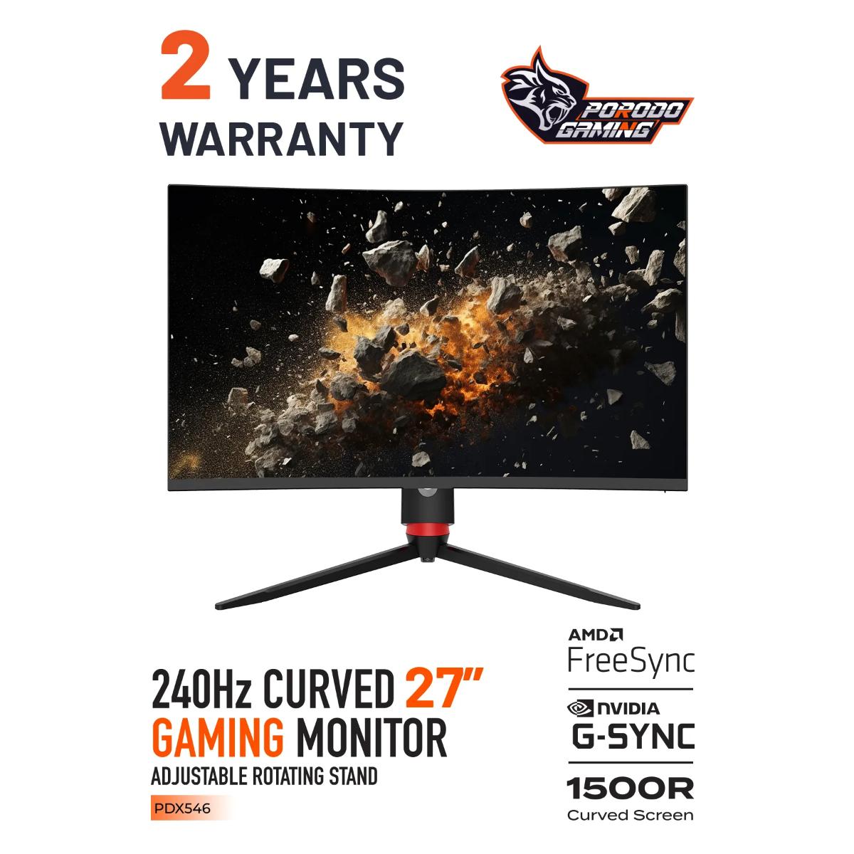Porodo 27" Curved Gaming Monitor