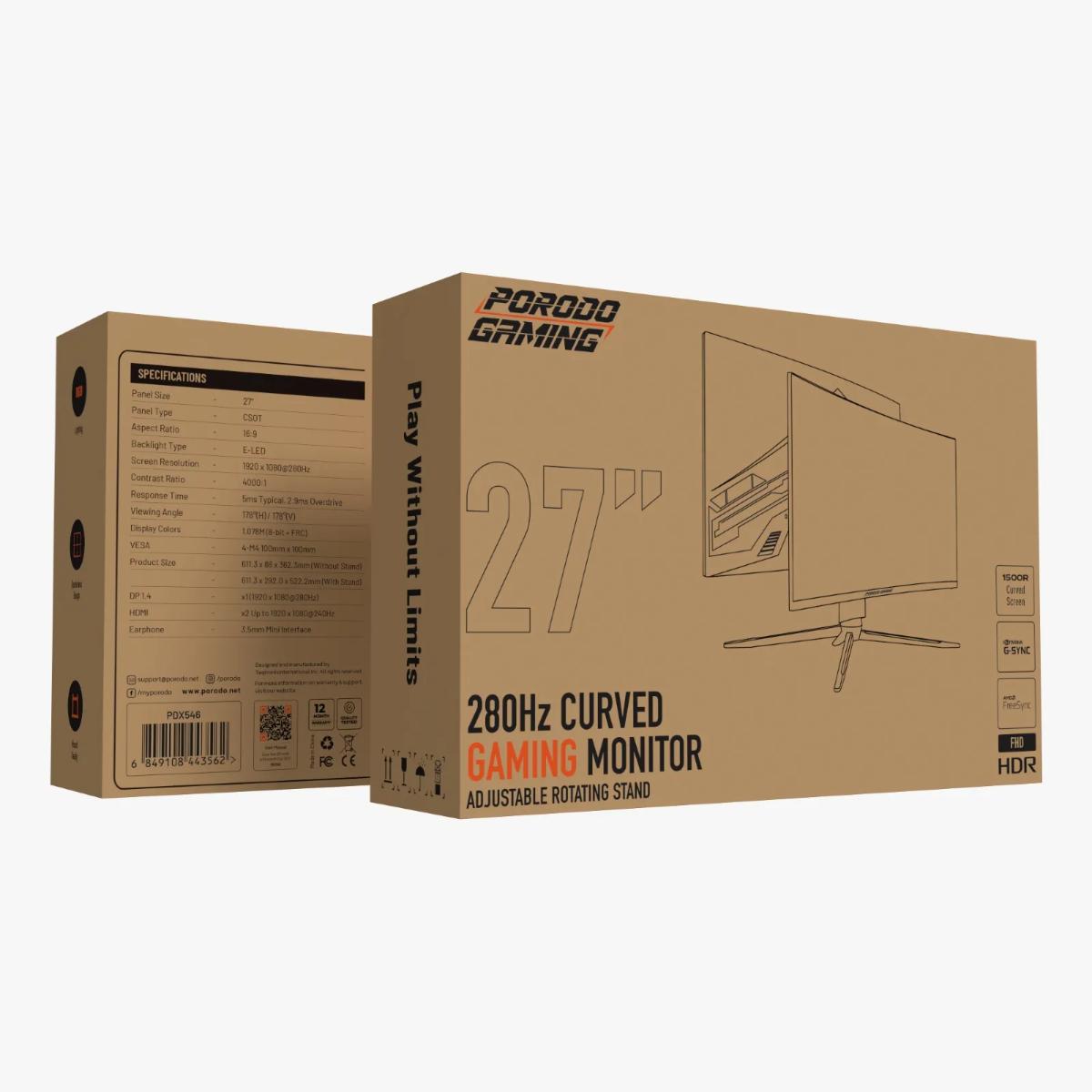 Porodo 27" Curved Gaming Monitor
