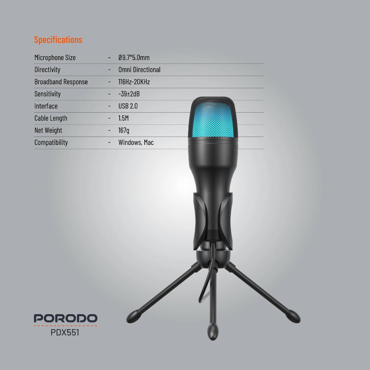 Porodo Gaming Condenser Microphone 
