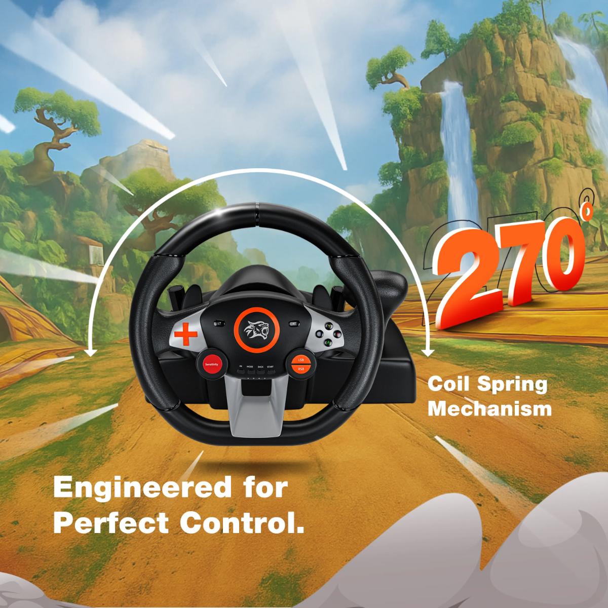 Porodo Universal Gaming Racing Wheel