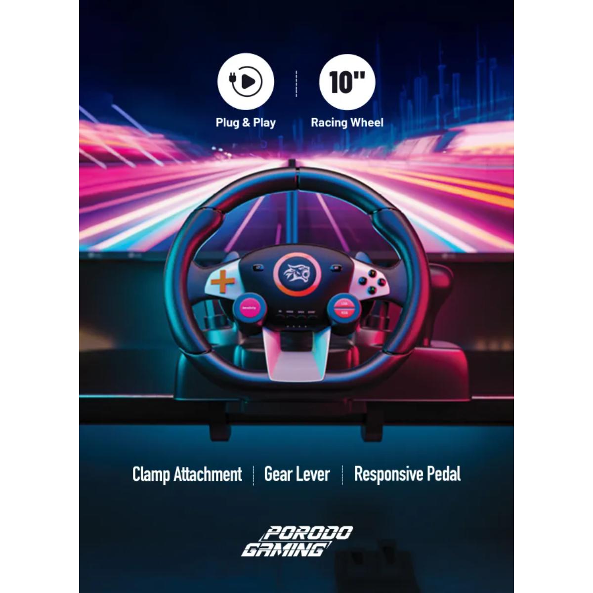 Porodo Universal Gaming Racing Wheel