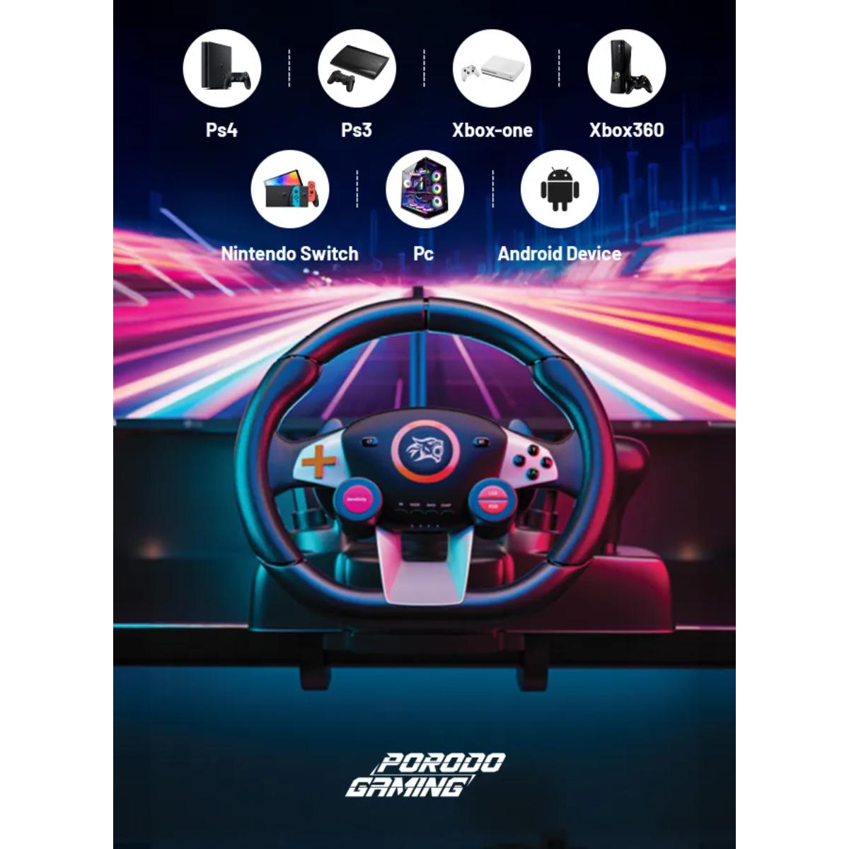Porodo Universal Gaming Racing Wheel